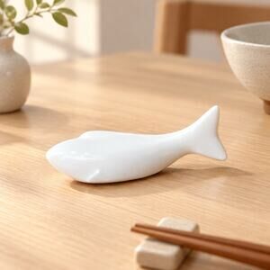 Vintage Meissen White Fish Mini Porcelain Chopstick Stand Made In Germany